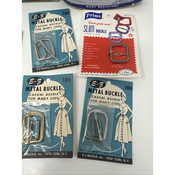 12x Vintage Sewing Lot Buckle Cover Kit E-z Belt Set Contour Metal Wire Harness - Picture 9 of 16